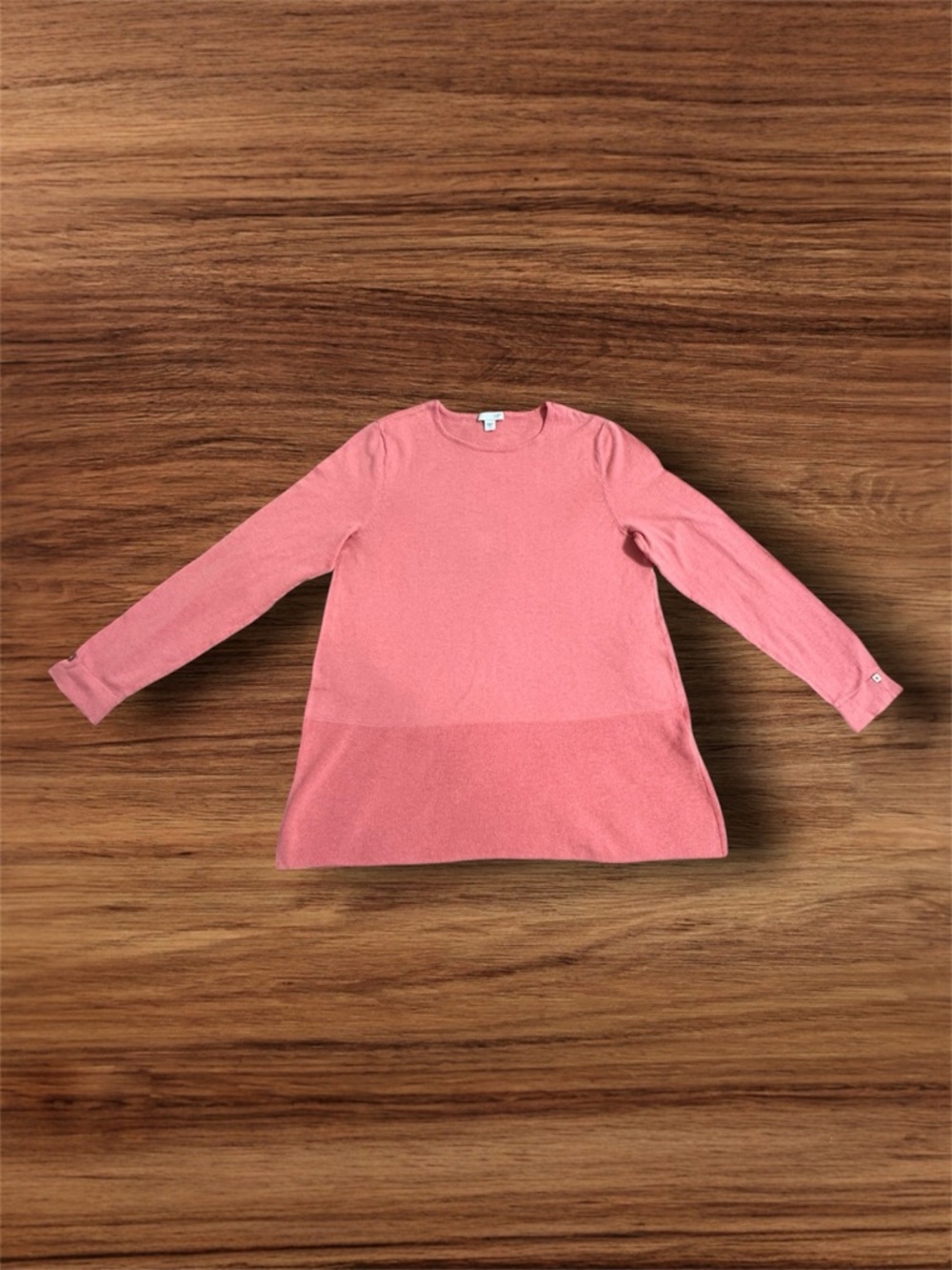 J. Jill Coral Pink Crewneck Long-Sleeve Tunic Sweater Size Small